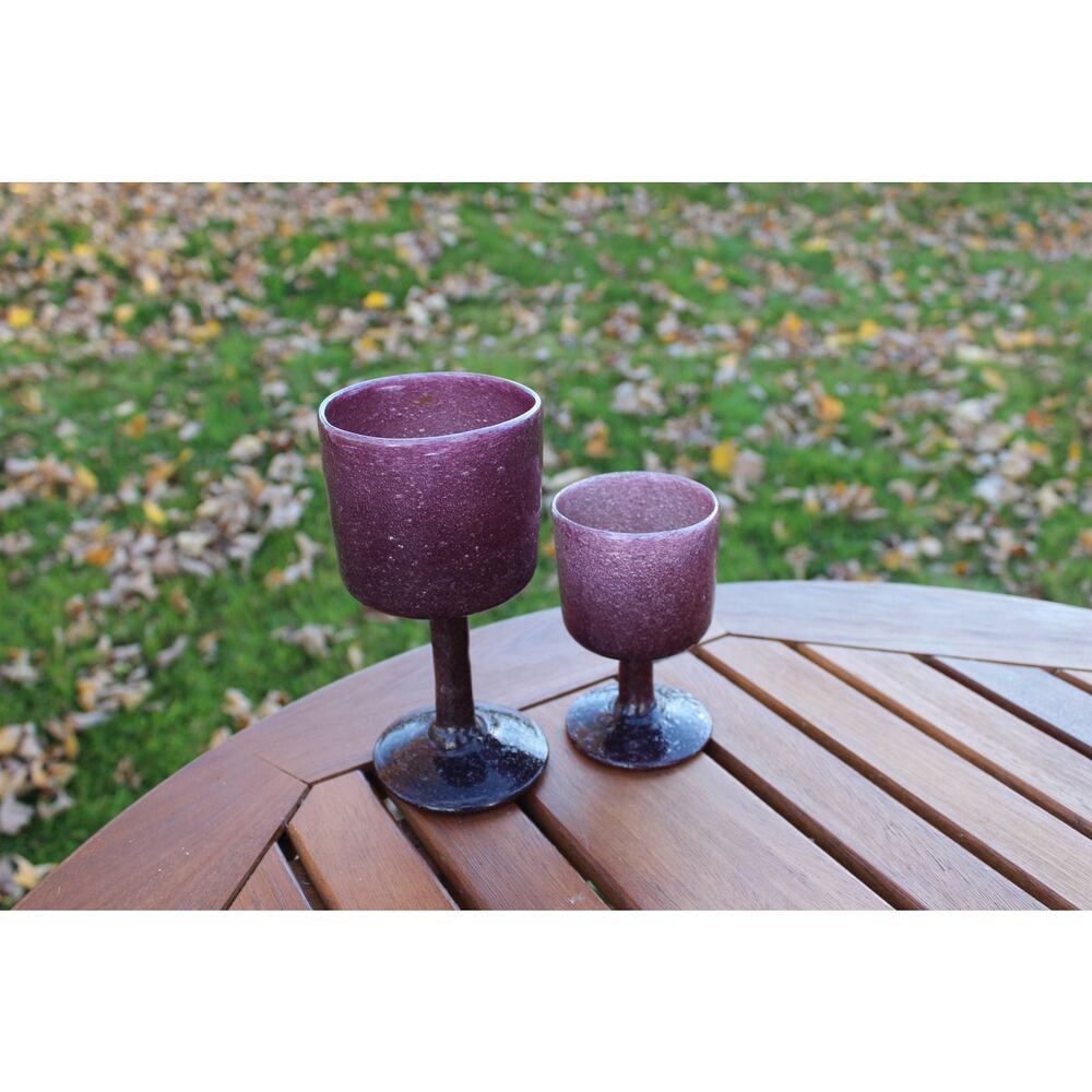 Vintage Wine and Water Glasses / Hand Blown Bubble Glass / Barware / Cocktails